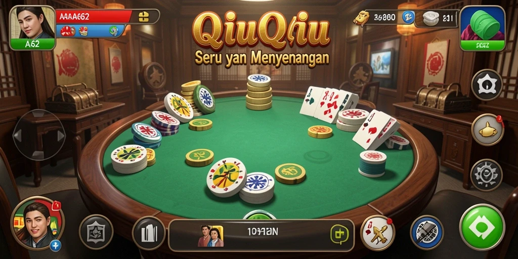 Tampilan gameplay QiuQiu yang seru dan menantang.