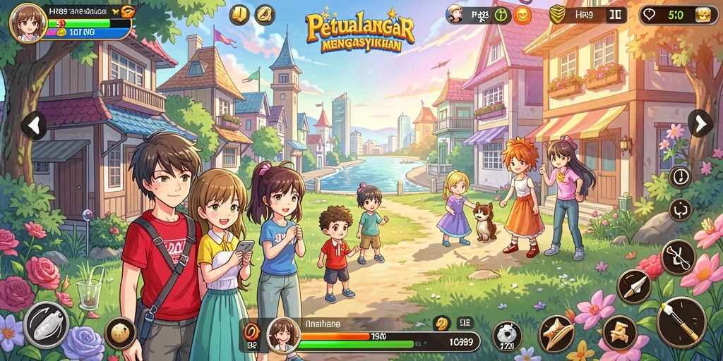 Tampilan menarik dari gameplay HR89 menampilkan aksi karakter anime.
