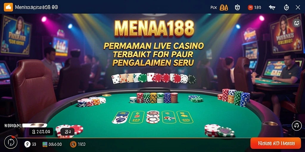 Tampilan gameplay MENARA188 dengan dealer langsung dalam suasana kasino.