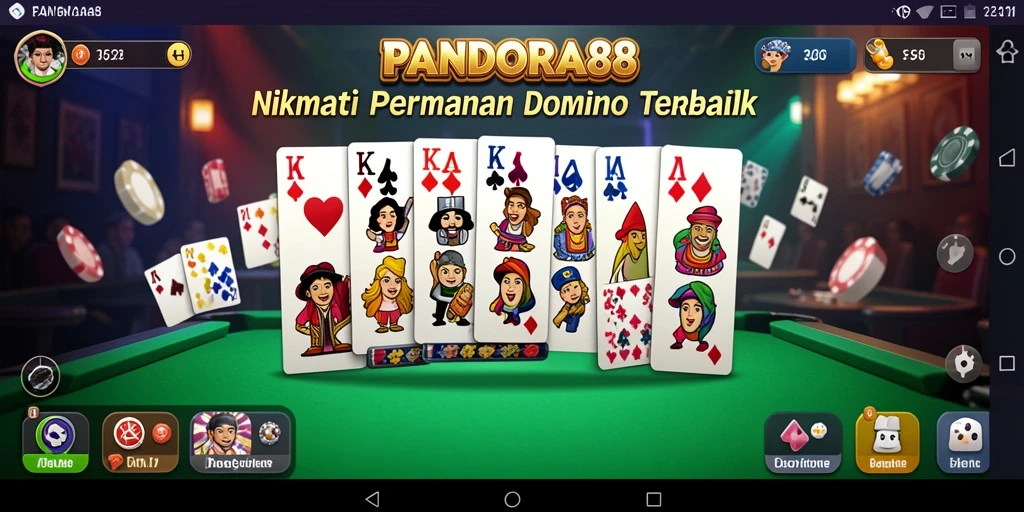 Screenshot utama PANDORA88 menampilkan aksi seru permainan Domino.