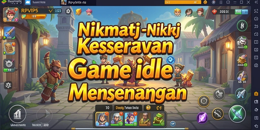 Screenshot gameplay RPVIP5 menampilkan karakter yang sedang meningkatkan level mereka.